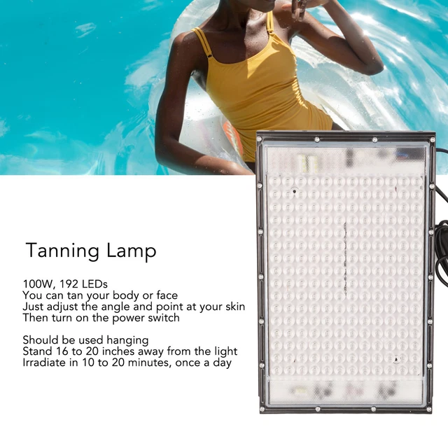 Lámpara de bronceado 192 LEDs 460nm Lámpara azul completo Luz de bronceado portátil