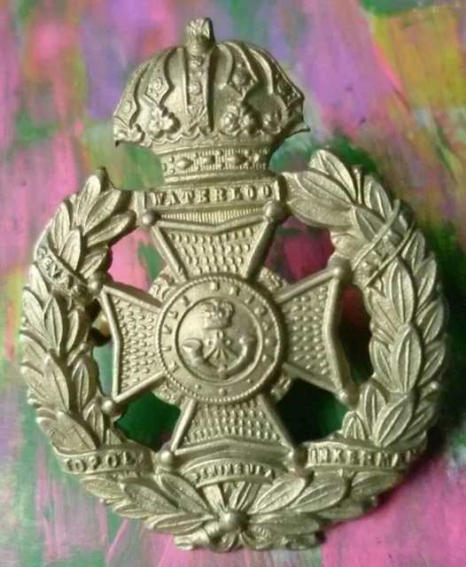 Rifle Brigade Cap Badge All White Metal 2 Lugs ANTIQUE Original