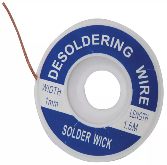 Desoldering Braid For Components Solder Wick Wire Mop Remover 1.5mtrs