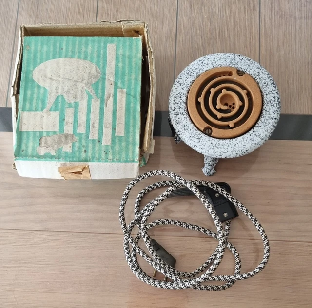 Ancien Réchaud électrique Rond Metanic – Tôle émaillée Vintage