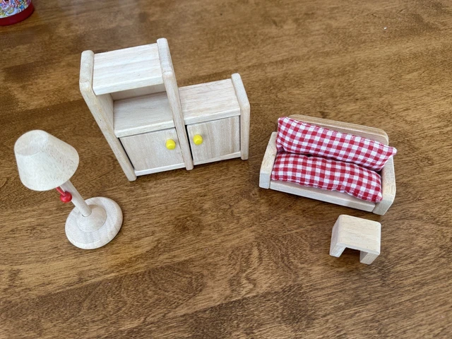Wooden Miniature Dollhouse Ryan's Room 6 Piece Living Room Furniture