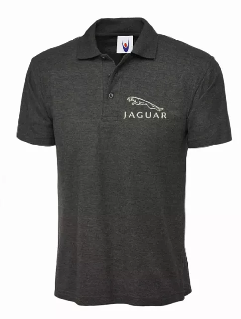 Jaguar Embroidered Polo shirt (Heavyweight) Choice of logo colour.