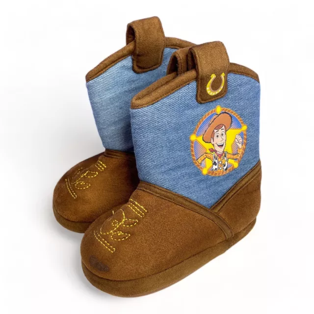 Toy Story Cowboy Boot Slippers Soft Disney Bullseye & Woody Toddlers Kids  9-10 | eBay
