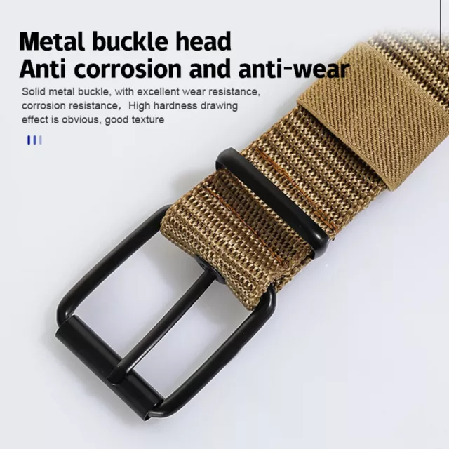 Solid Color Perforated Canvas Belt Simple Versatile Belt Apparel Accessories