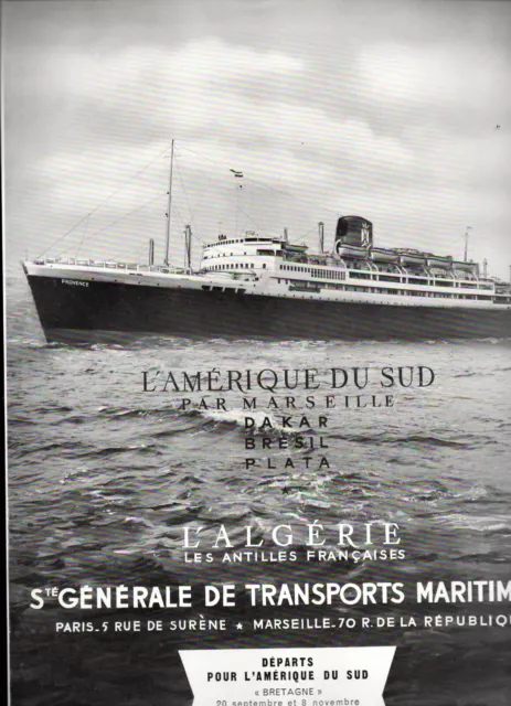 Ad Publicite  Societe Generale Des Transports Maritimes 4 Cv Renault