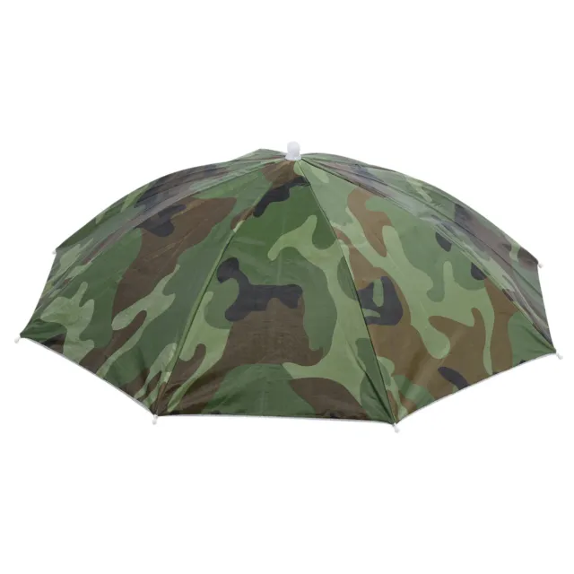 OD 27.2" Umbrella Hat, 3Pcs Oxford Single Layer Cap with Head Strip, Camo