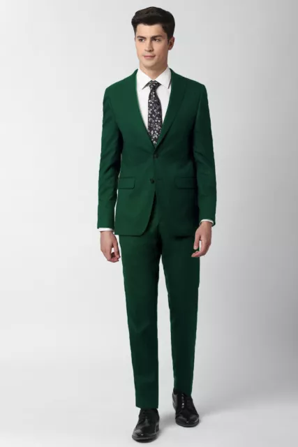 Costume Slim Fit vert pour hommes à simple boutonnage 2 pièces costumes de...