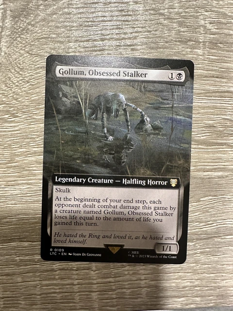 Gollum, Obsessed Stalker Extended Art MTG Lord Of The Rings R 0109