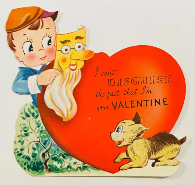 Vintage Valentine Card I Can't Disguise