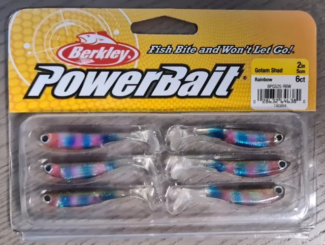 Berkley Powerbait GOTAM SHAD 2IN 5cm Rainbow 6 Stück 3D Gummifisch ABVERKAUF