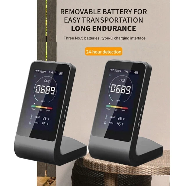 Carbon dioxid Detector CO2 3 In 1 Monitor Air Quality Monitor Desktop CO2 Meter