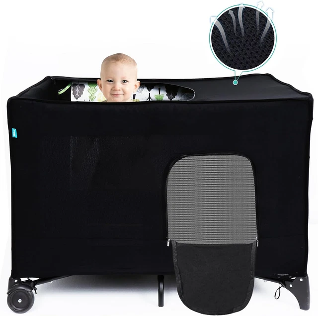 Mini Crib Canopy Cover for Pack and Play Portable Travel Cribs, Stretchy Breatha