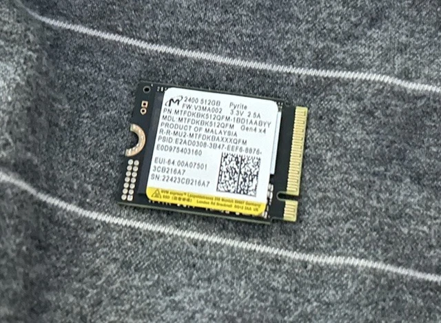 Micron 2400 M.2 NVMe PCIe Gen4 2230 SSD 512GB Asus ROG Ally Steam Deck 