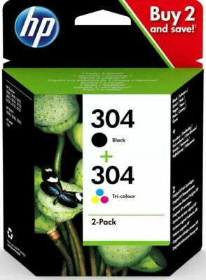 Genuine HP 304 Black & Colour Ink Cartridges For DeskJet 2620 Inkjet Printers
