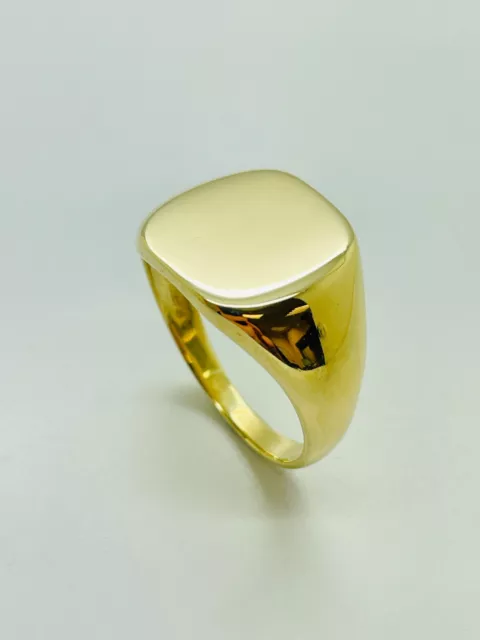 9ct Yellow Solid Gold Cushion Shape Signet Ring