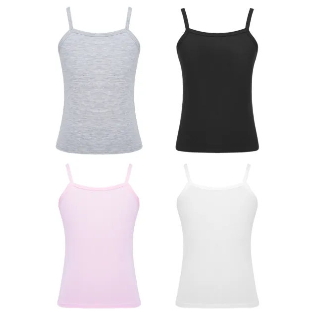 Basic Sports Vest Girls Sleeveless Camisole Racerback Tank Top Casual Daily Wear