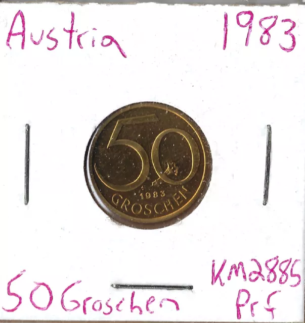 Coin Austria 50 Groschen 1983 KM2885, proof