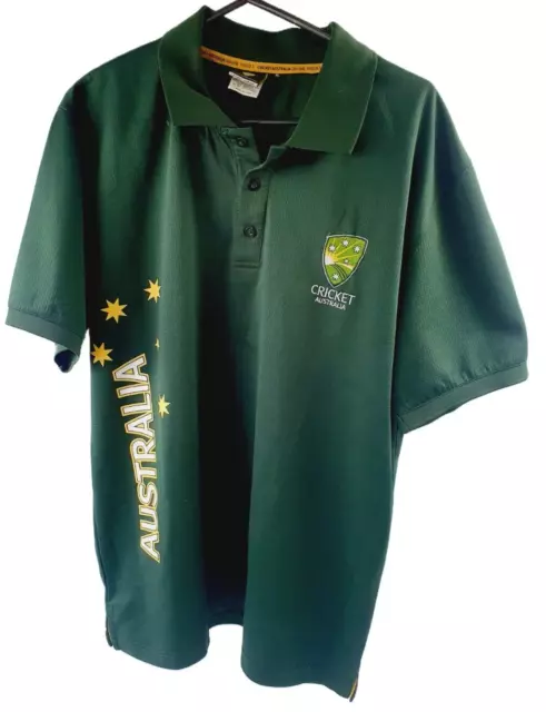 Cricket Australia Men's Polo Shirt Size XL Green Gold 2008
