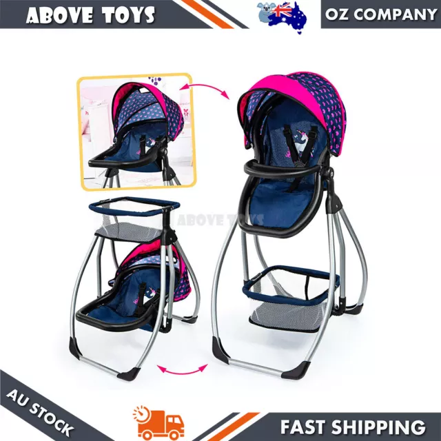 Bayer 3 In 1 Convertible High Chair Swing Bed Portable 3y+ Doll Play Toy Set