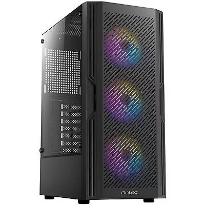Antec Ax20 Case Black Mid Tower 1 X Usb 3.0 / 2 X Usb 2.0 Tempered Glass Side Wi