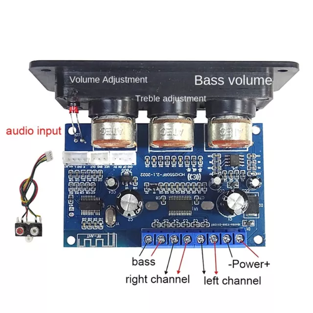 Scheda convertitore di potenza digitale 2.1 canali + cavo audio AUX 2 X 25 W + 503132