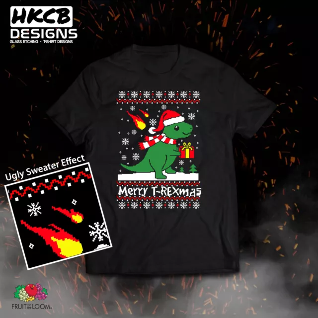 Merry T-rexmas Christmas T-shirt, Dinosaurs, Santa, Funny Tee, ugly sweater