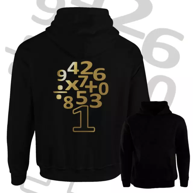 New Kids Novelty Maths Day Hoodie Number Tree Childrens School Jumper Hoody Top