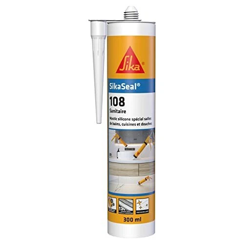 SikaSeal 108 Sanitaire Blanc Mastic Cuisine & Salle de Bain Anti-Moisissures ...