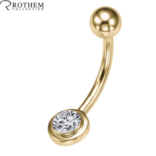 DEAL! Genuine 0.93 CT F I3 Navel Belly Button Ring 14K Yellow Gold 55193275