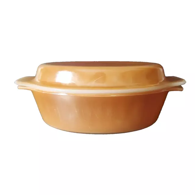 Anchor Hocking Peach Luster Lustre Casserole Baking Dish with Lid 1.5 Qt