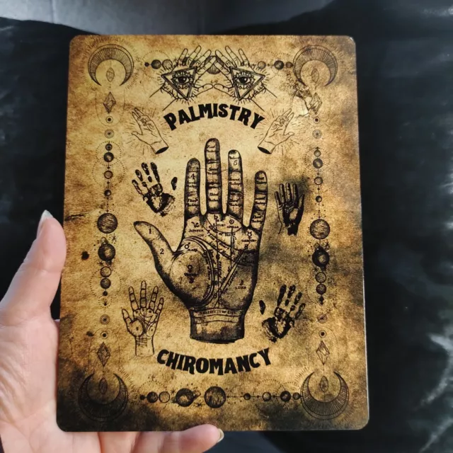 Palmistry Metal Art Plaque sign Print Antique Effect Chiromancy 20cm x 15cm