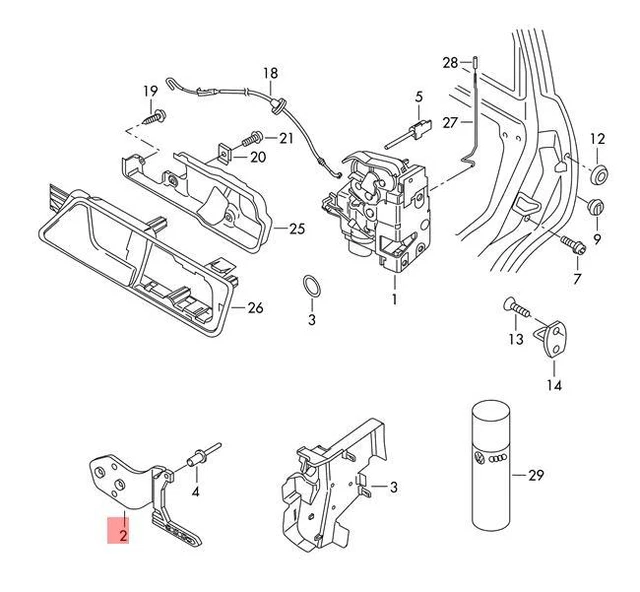 Genuine Retaining Bracket Right VW Caddy Phaeton Touran 3D0837868C