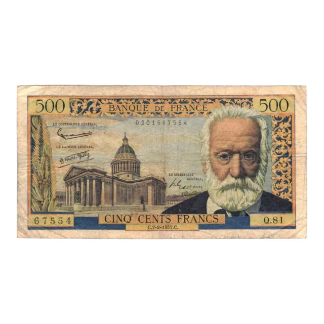 France - banknote 500 Francs Victor Hugo 1957 Q.81 - B - Fay.35.06 P.133