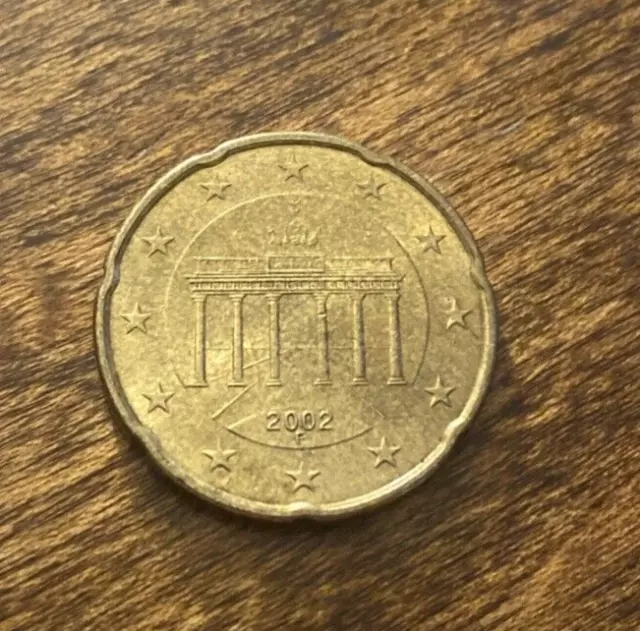 2002 20 cent euro coin Brandenburg Gate