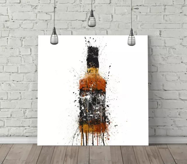 Jack Daniels Splash Art Square Canvas Wall Art Float Effect/Frame/Poster Print-