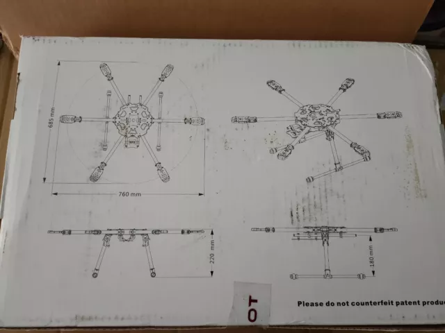 TAROT 680PRO Esacottero multirotore pieghevole in fibra di carbonio 6 assi FRAME 3