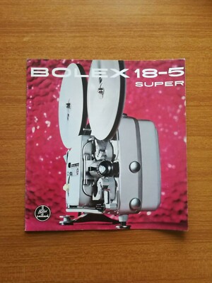 1968 BOLEX 18-5 L SUPER PROIETTORE E CINEPRESA DEPLIANT VINTAGE VOLANTINO SCHEDA 