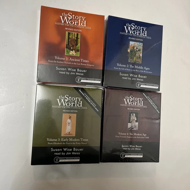 The story of the world, volumes 1, 2, 3, & 4, AUDIO CDS, Wise Bauer, brand NEW The story of the world, volumes 1, 2, 3, & 4, AUDIO CDS, Wise Bauer, brand NEW