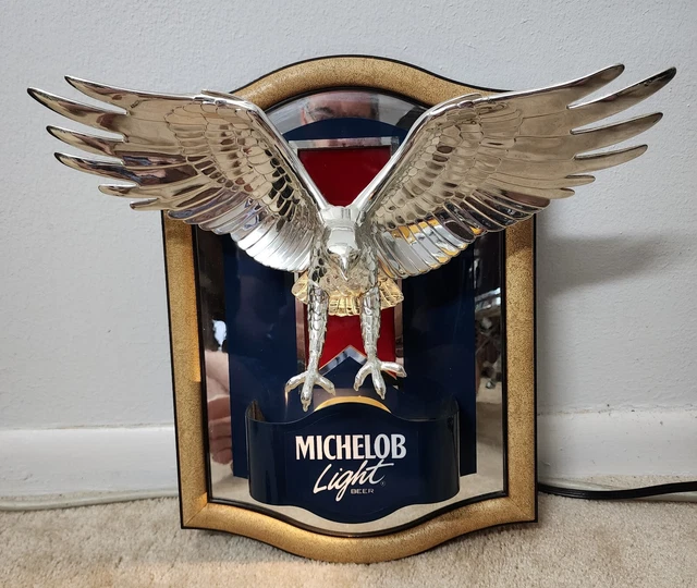 Vintage Michelob Light Beer Sign Plaque Lighted 3D Flying Eagle 1990 RARE