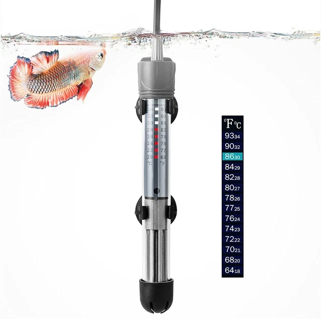 Calentador de acuario ajustable HITOP 25W 50W 100W 200W 300W, pecera sumergible