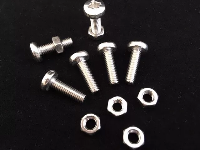 Stainless Steel Pozi Pan Head Machine Screws And Metric Nuts To Suit M3 M4 M5 M6