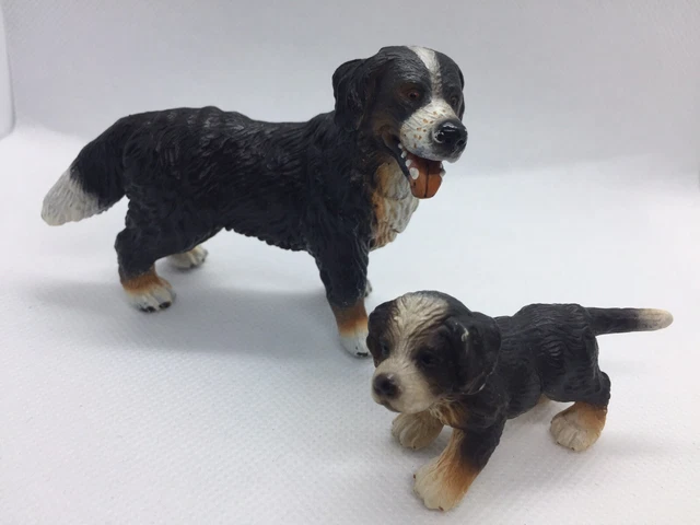 Schleich Vintage 16339 Bernese Mountain Dog |2005-2014| &16344 Puppy |2006-2014|