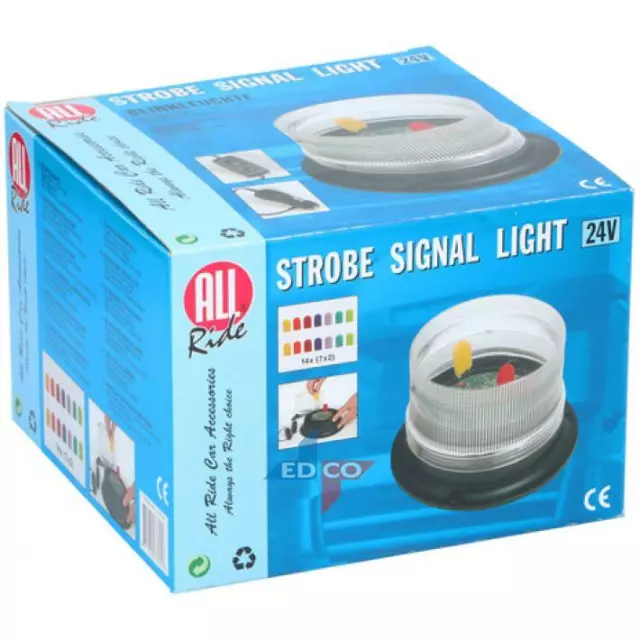 Strobe Signal Light 24V 7 Interchangable Colours Truck Lorry Garage Beacon