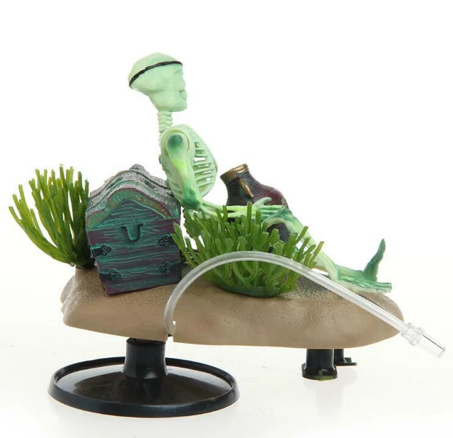 Aquarium Skull Skeleton Pirate Captain Fish Tank Landscape Decoration Ornament