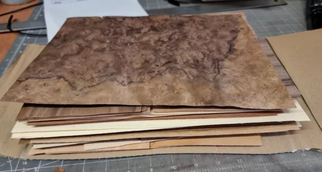 REAL WOOD VENEER SHEETS,LARGE BUNDLE No3 FOR RESTORATIONS,CRAFT HOBBYS,MARQUETRY