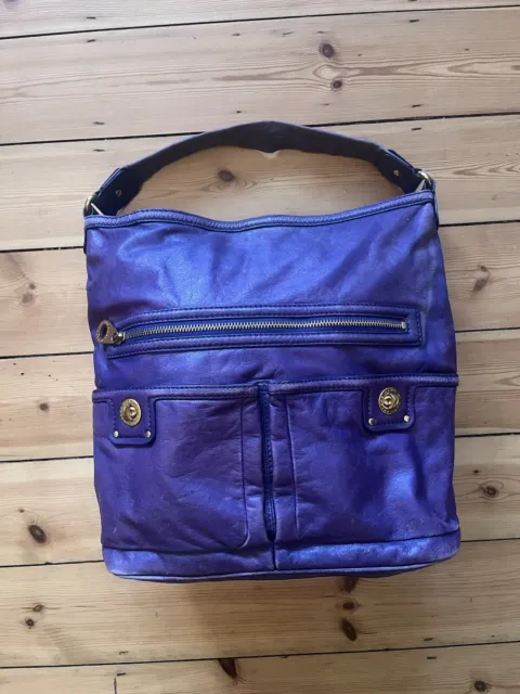 Marc Jacobs Purple turnlock hobo tote bag leather