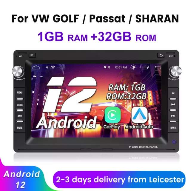 7" GPS Sat Nav Car Radio Carplay For VW Golf 4 MK4 Passat B5 Polo T5 Android 12