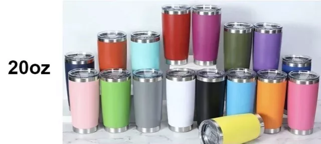 20oz Stainless Steel Tumbler Slider Lid Double Wall Vacuum Insulated Travel Cup
