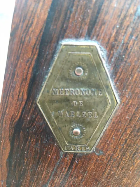 Maelzel Metronome 1880 Ancien Old   XIXe Bois Musique Instrument Marqueterie 2