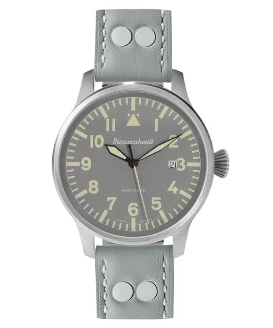 Orologio Uomo Messerschmitt ME-42Stern - Quarzo Ronda 515 - Cassa Acciaio 42mm - Pelle Nera - Impermeabile 5 ATM